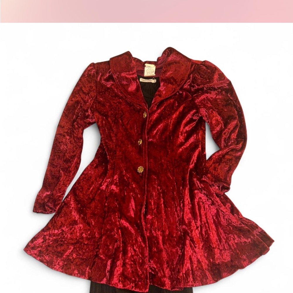 Elegant Red Velvet Blazer